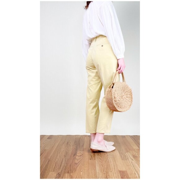 Vintage High Rise Waisted Denim Jean Pants Straight Leg Coastal Old Money Luxury - Picture 4 of 9